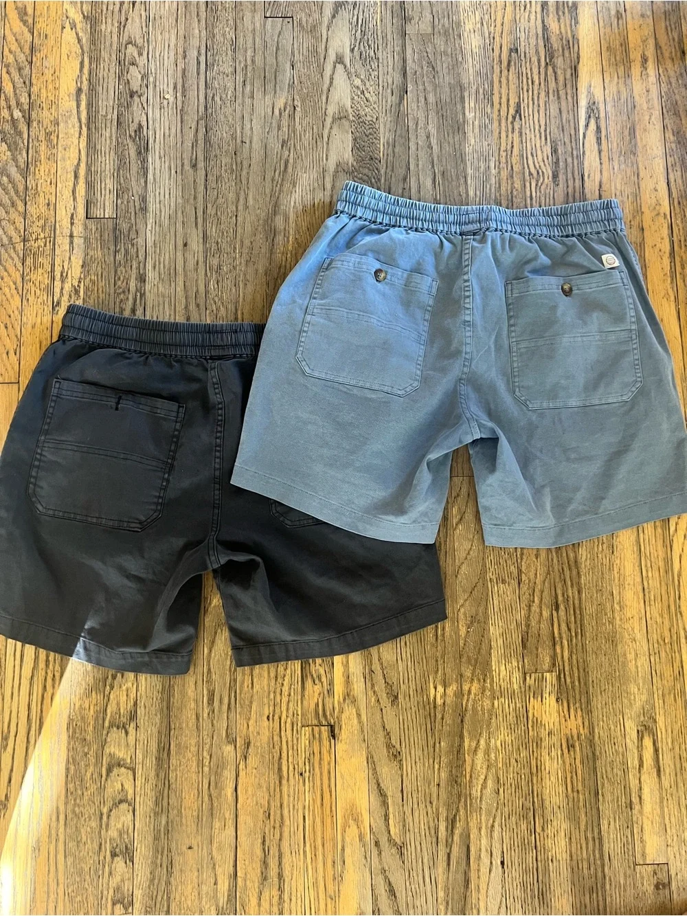 Men's 2 pair of shorts from marine layer with back pockets. Black & blue. - Picture 2 of 5